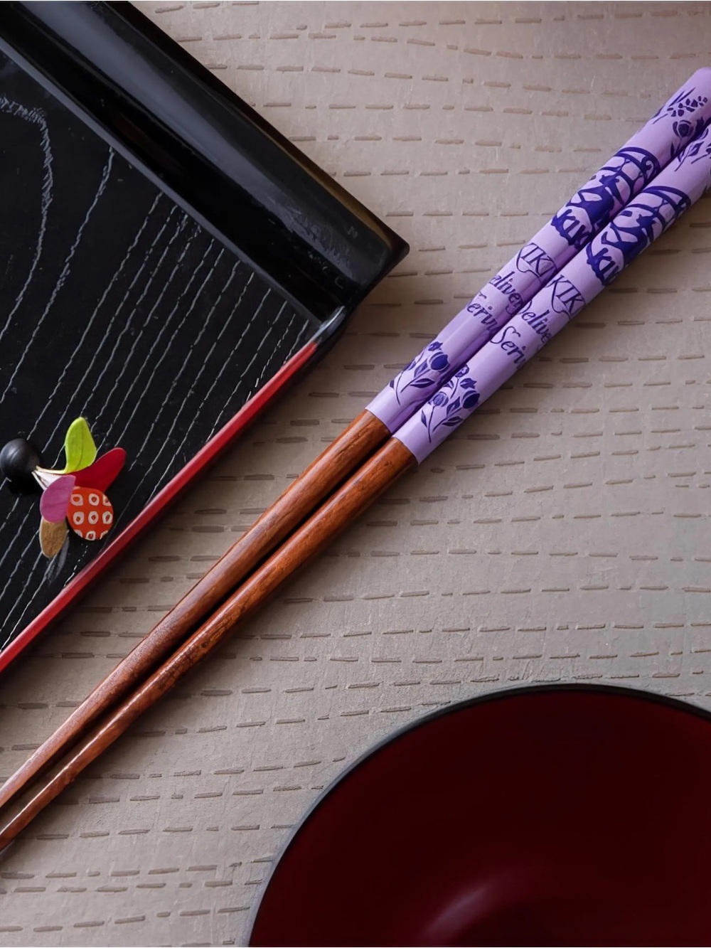 Purple Wooden Chopsticks - Picture 2 of 9